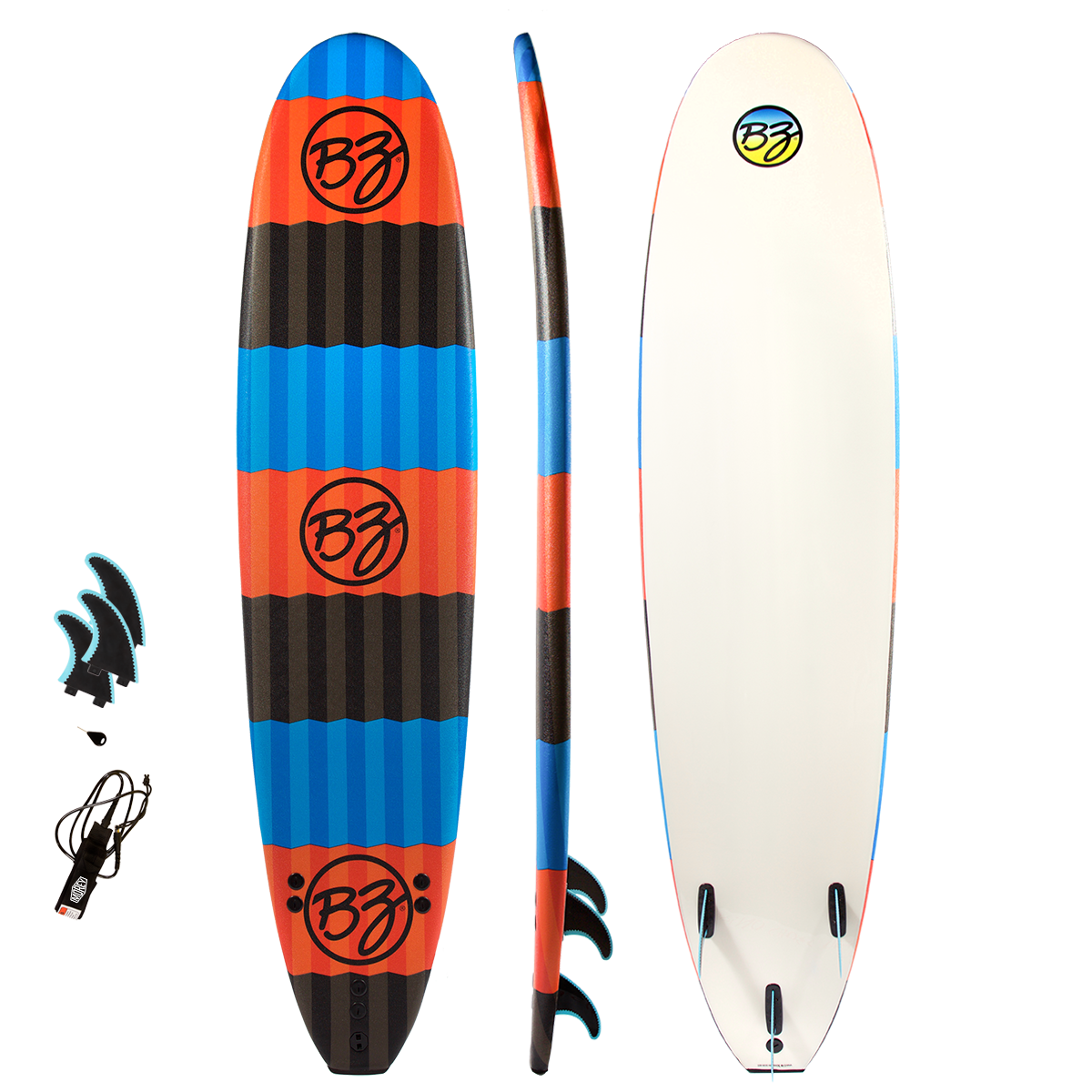 Bz 8 Eps Surfboard Squash Tail Shape Pu Leash And Three Fin Set Up